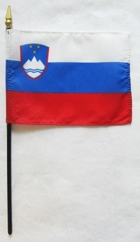 Slovenia 4" x 6" Mounted Stick Flags