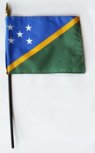Solomon Islands 4" x 6" Mounted Stick Flags