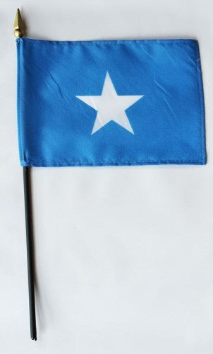 Somalia 4" x 6" Mounted Stick Flags