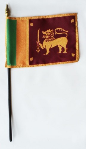 Sri Lanka 4" x 6" Mounted Stick Flags