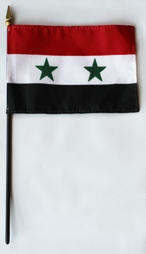 Syria 4" x 6" Mounted Stick Flags