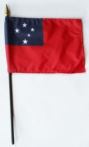 Western Samoa 4" x 6" Mounted Stick Flags