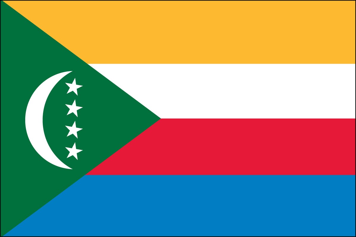 Comoros 2' x 3' Indoor Polyester Flag