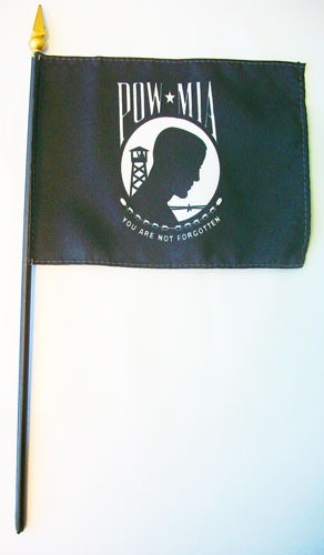 POW-MIA 4in x 6in Miniature Stick Flags