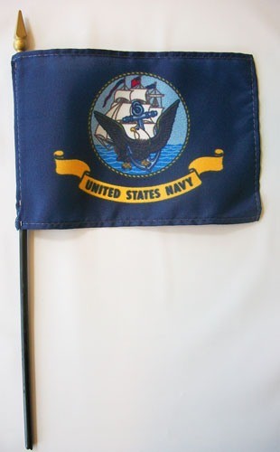US Navy 4" x 6" Miniature Stick Flags