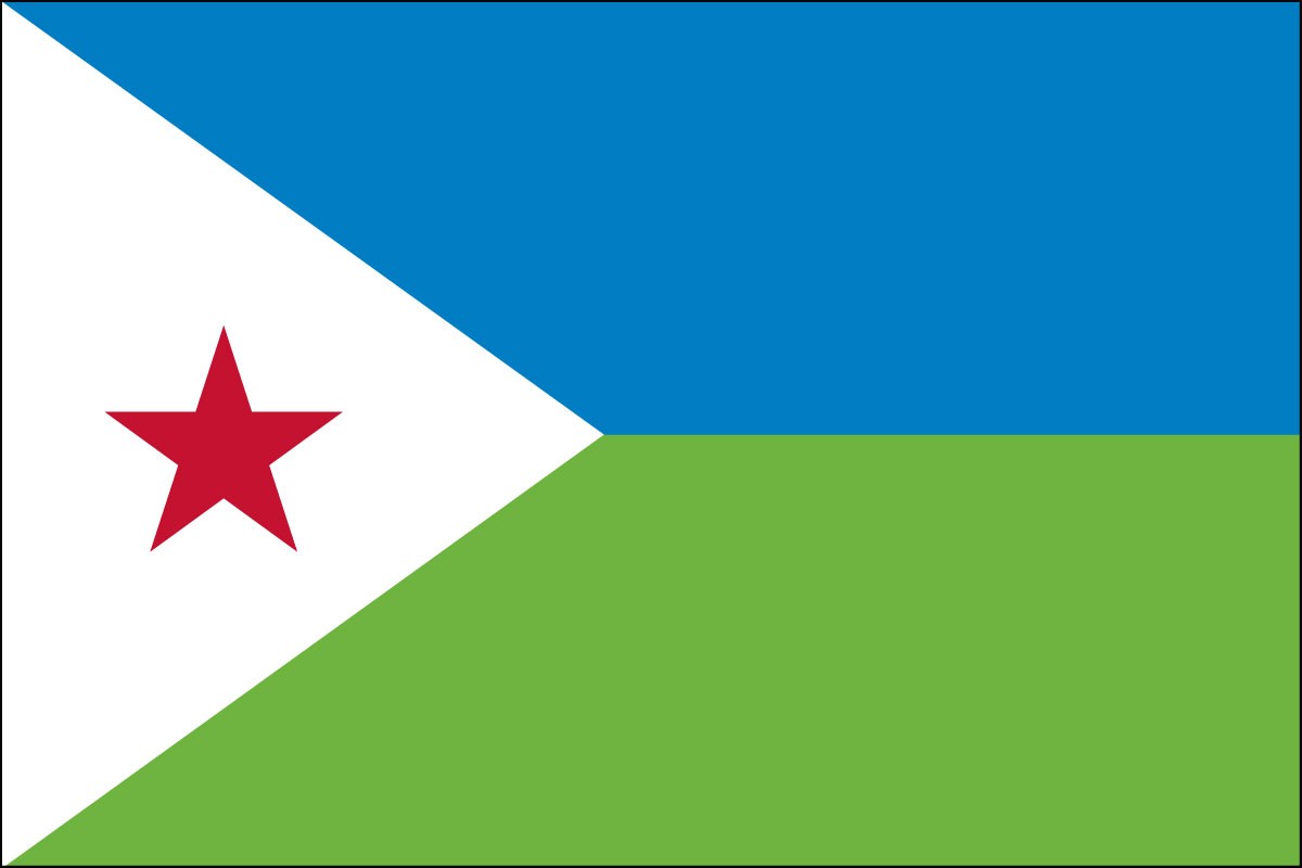 Djibouti 2' x 3' Indoor Polyester Flag