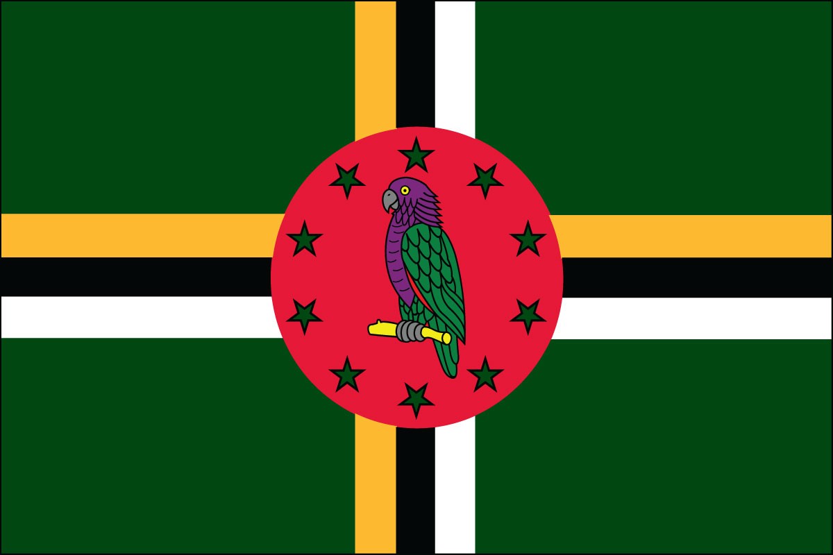 Bandera de poliéster interior de Dominica de 2 pies x 3 pies
