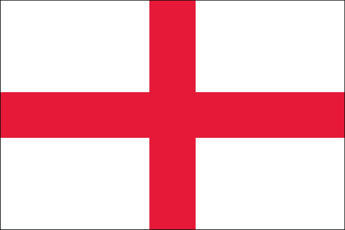 Bandera de Inglaterra "Cruz de San Jorge" Bandera de poliéster interior de 2 pies x 3 pies