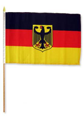 Germany With Eagle 12in x 18in Mounted Stick Flag