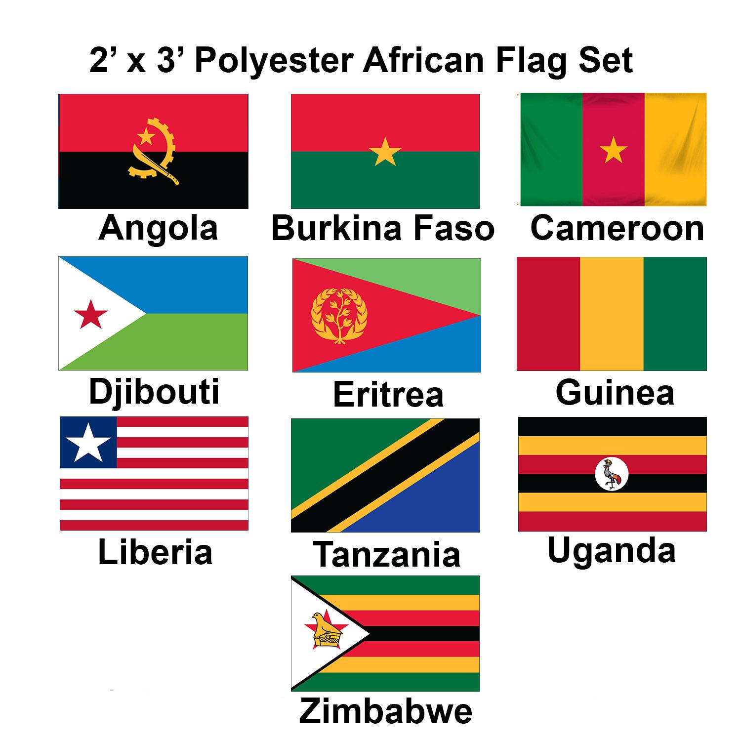 Africa Flags by 1-800 Flags