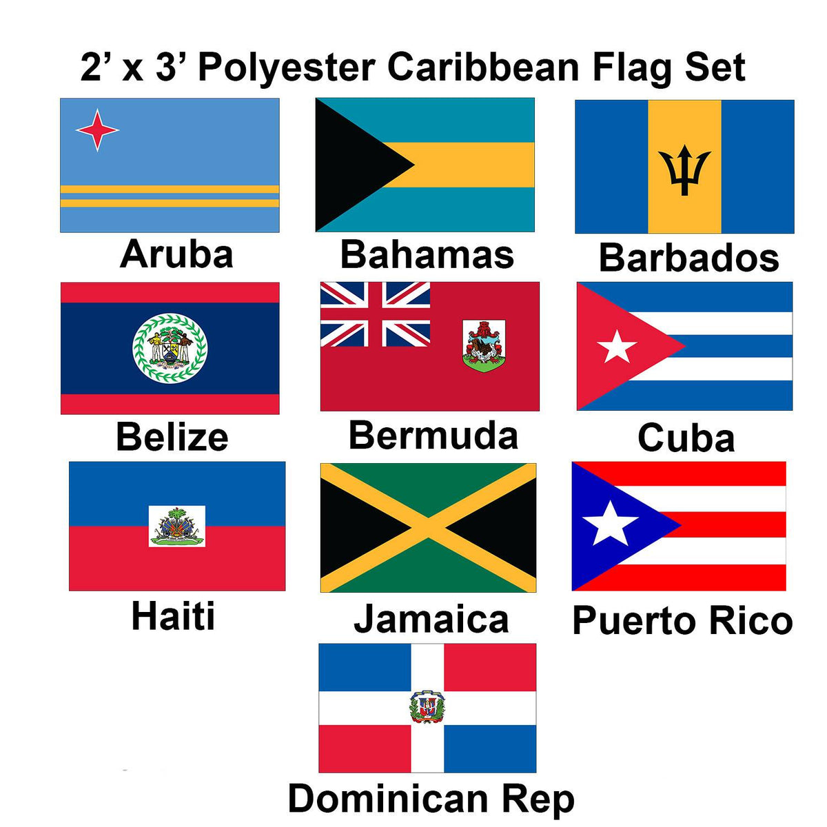 Caribbean Flags For Sale polyester school and church flags