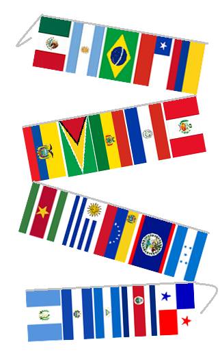 Hispanic Flags String 30ft String Flag Set Latin American Country Flags | 1-800 Flags