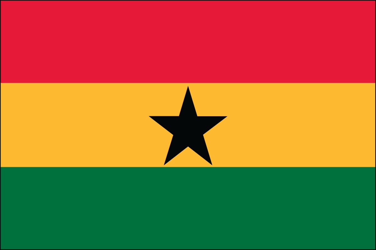 Ghana 2' x 3' or 3' x 5' Indoor Polyester Flags