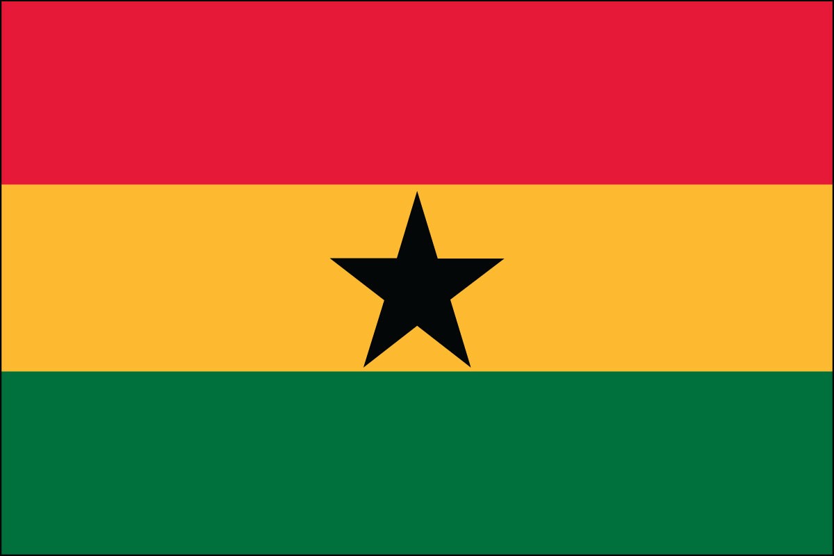 Ghana 2' x 3' or 3' x 5' Indoor Polyester Flags