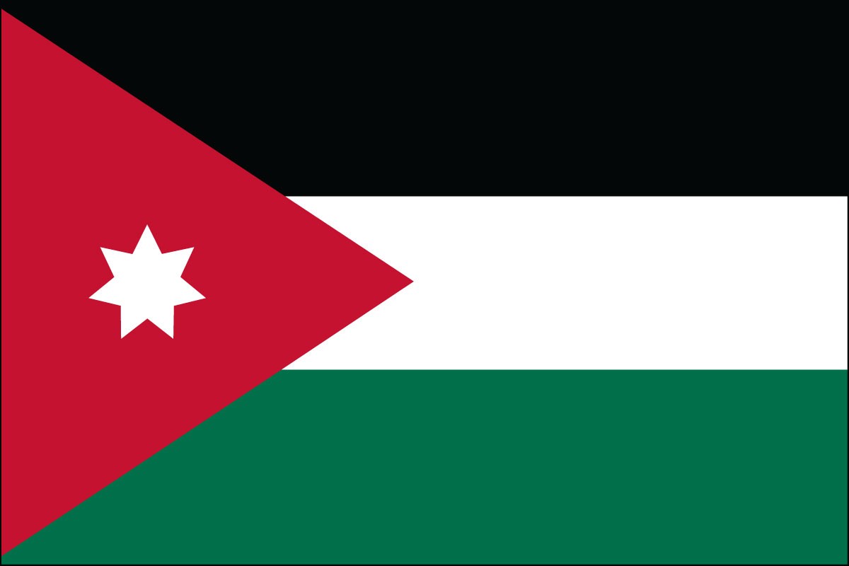 Bandera de poliéster interior de Jordania de 2 pies x 3 pies