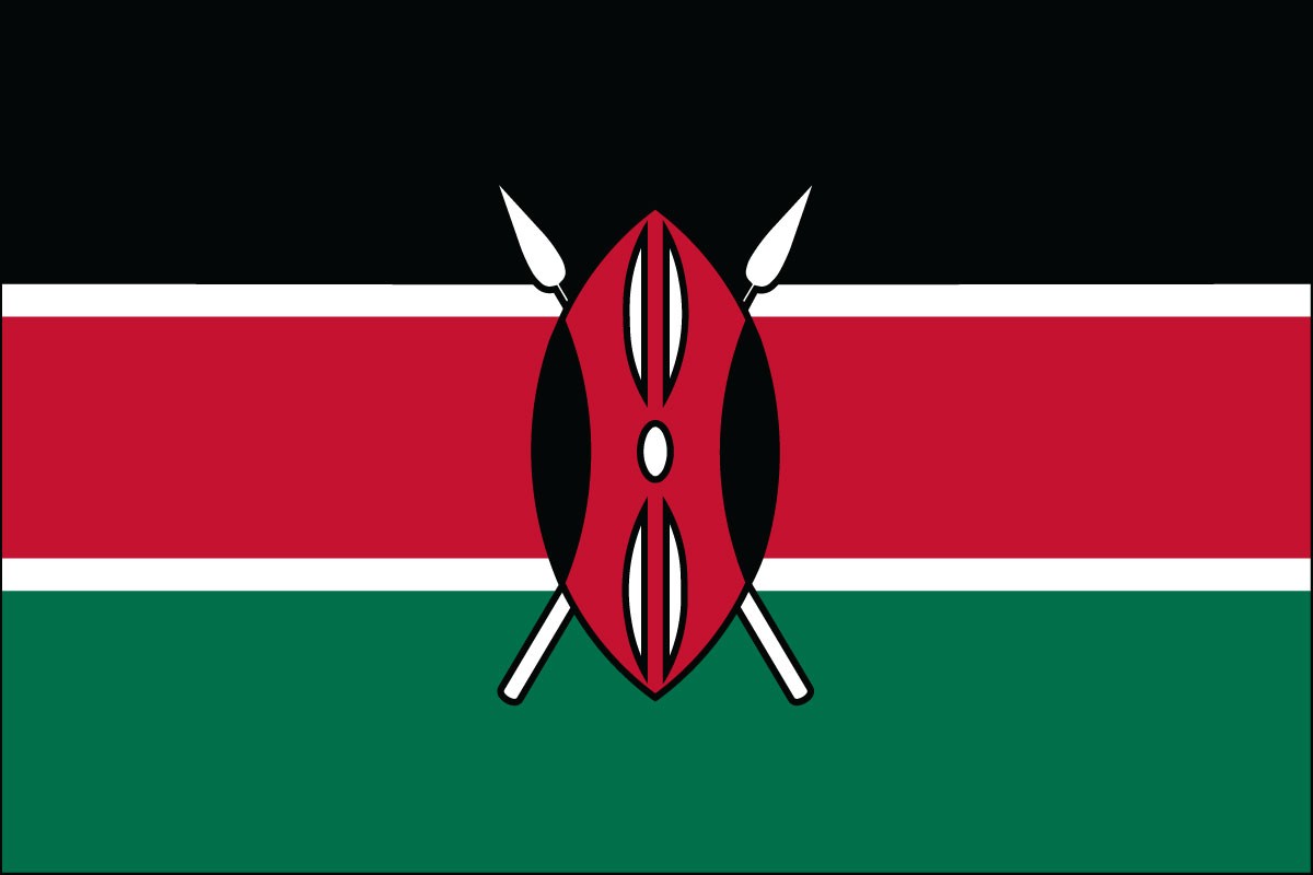 Bandera de poliéster interior de Kenia de 2 pies x 3 pies