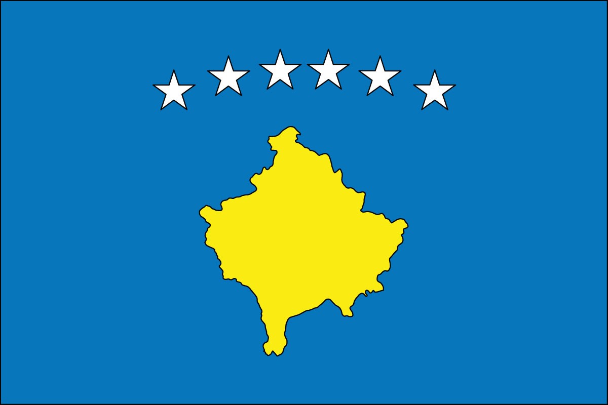 Bandera de poliéster interior de Kosovo de 2 pies x 3 pies