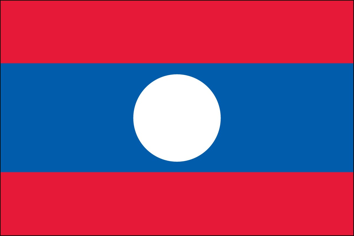 Laos 2ft x 3ft Indoor Polyester Flag