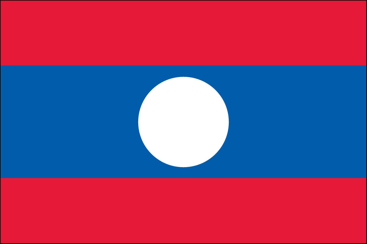 Bandera de poliéster interior de Laos de 2 pies x 3 pies