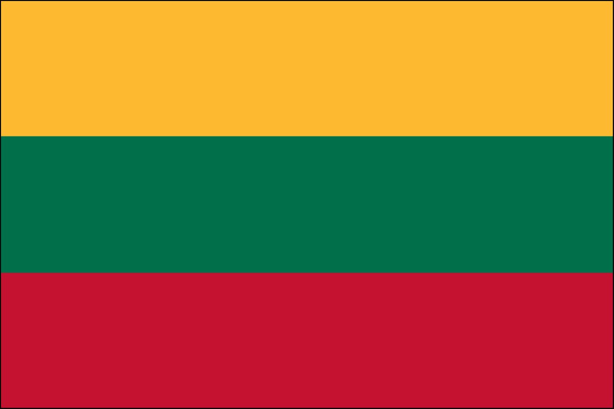 Lithuania 2' x 3' Indoor Polyester Flag