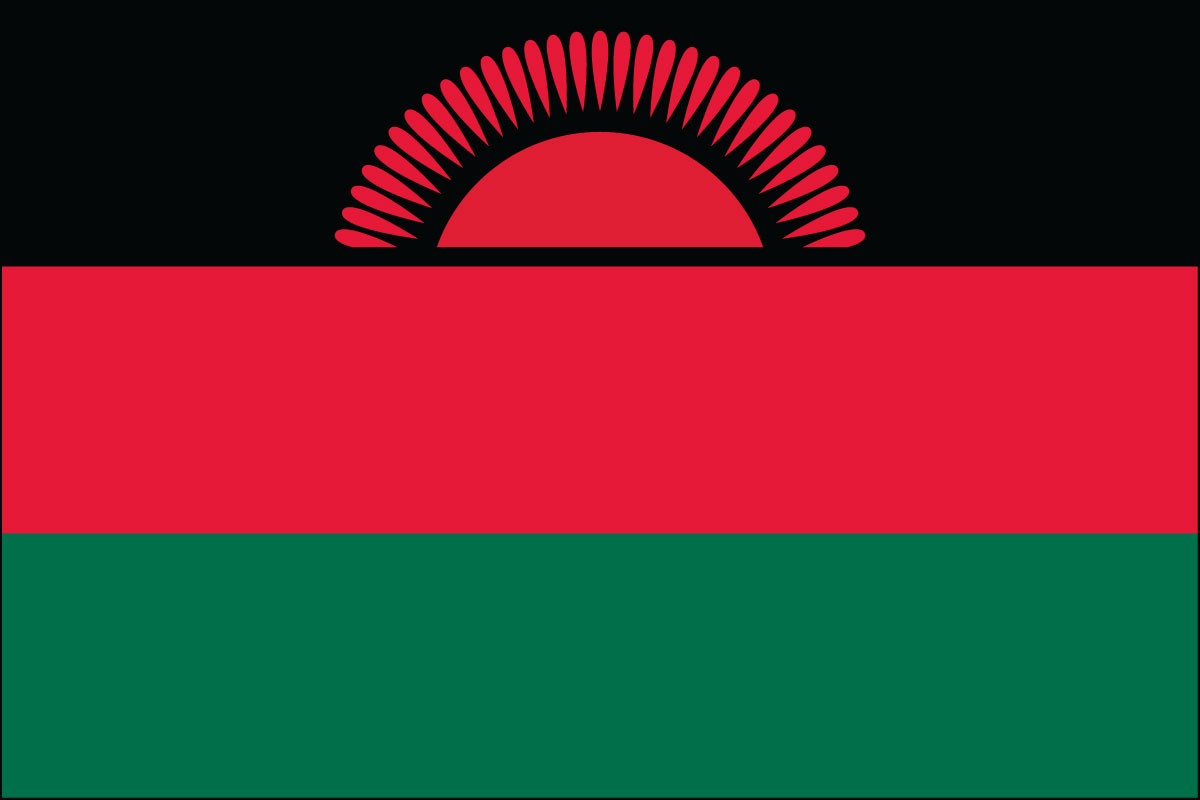 Malawi 2' x 3' Indoor Polyester Flag