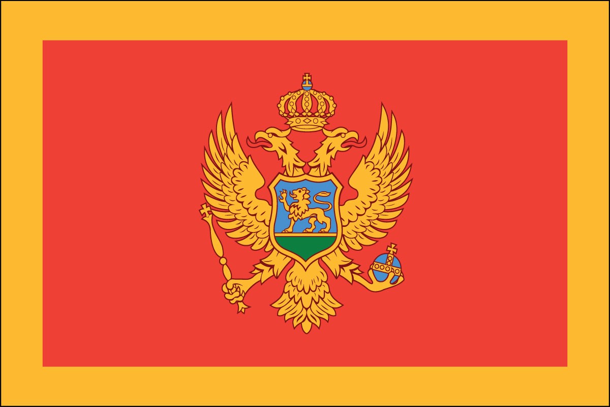 Montenegro 2ft x 3ft Indoor Polyester Flag