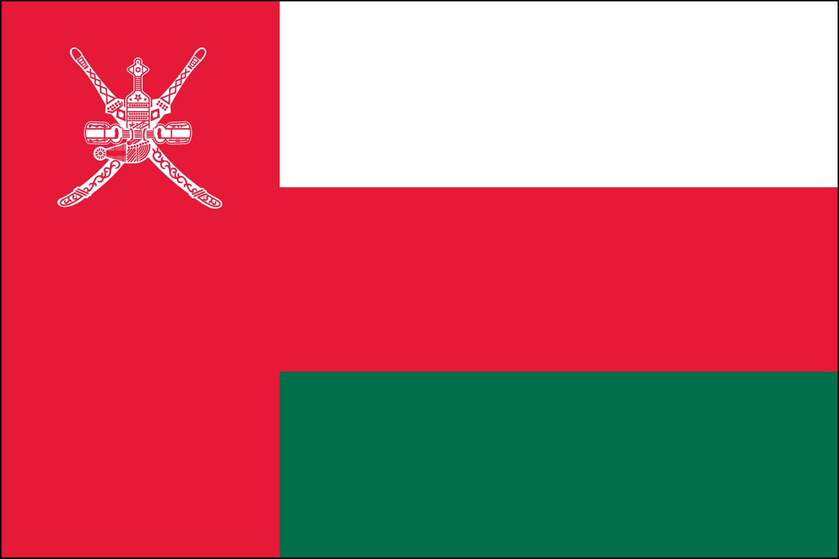 Oman 2ft x 3ft Indoor Polyester Flag