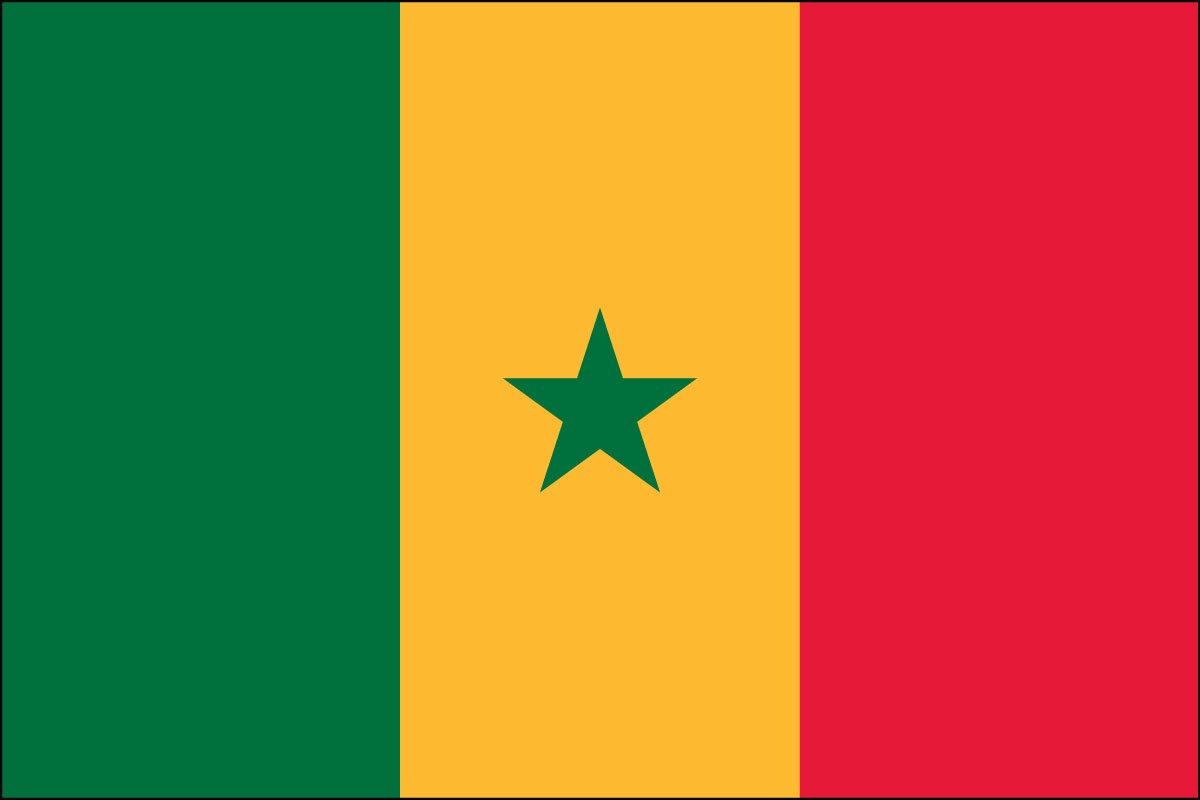 Senegal 2' x 3' or 3' x 5' Indoor Polyester Flags