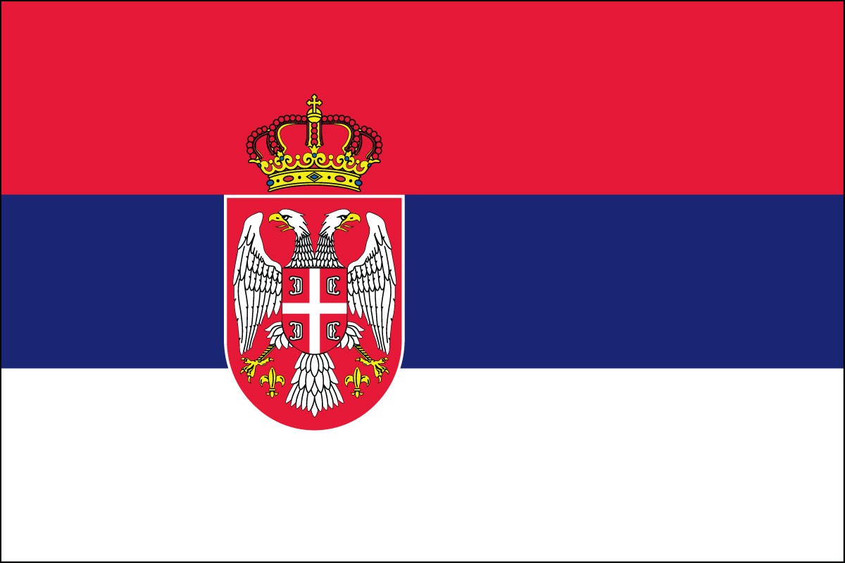 Serbia 2' x 3' or 3' x 5' Indoor Polyester Flag