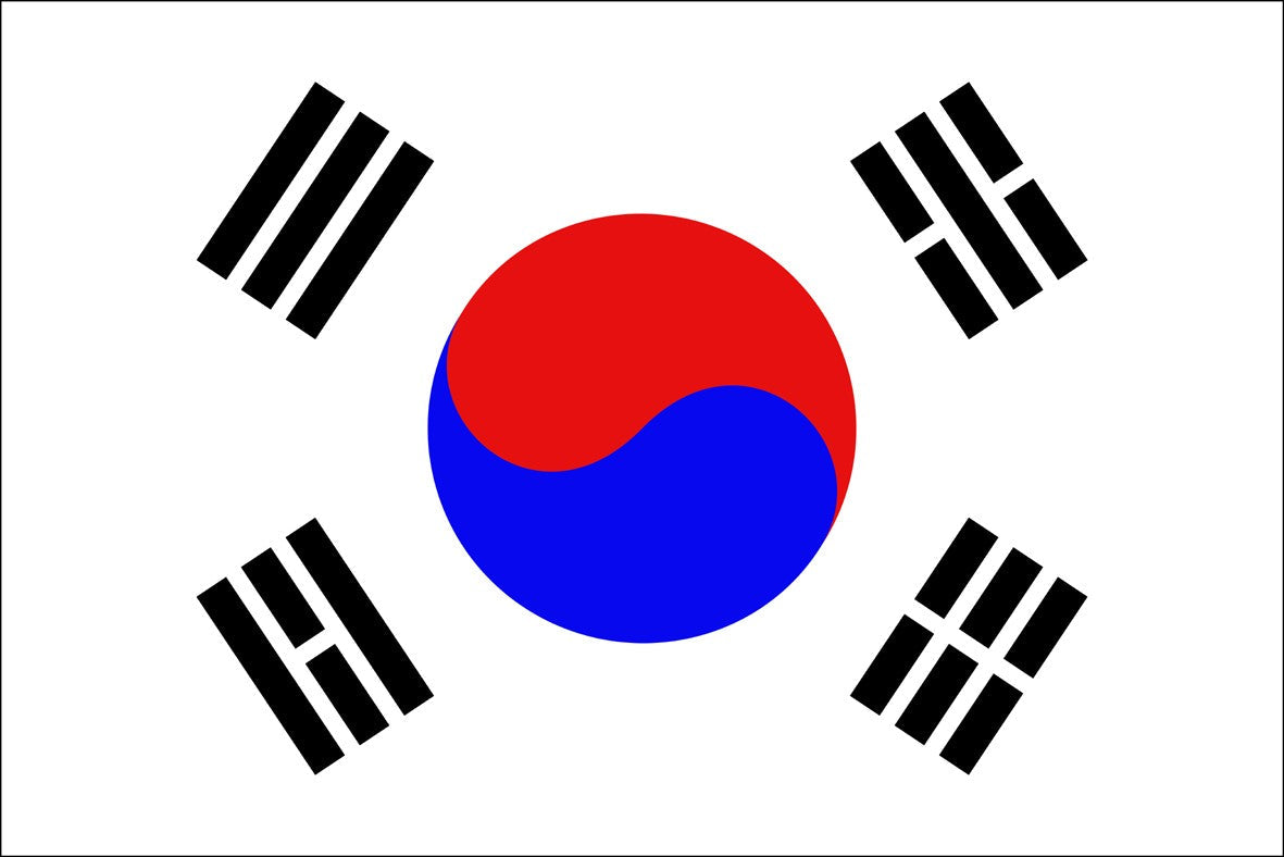 Banderas de poliéster para interiores de Corea del Sur de 2' x 3' o 3' x 5'
