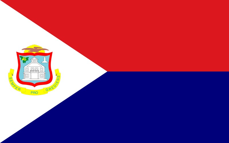 Bandera de poliéster interior de Sint Maarten de 2 pies x 3 pies