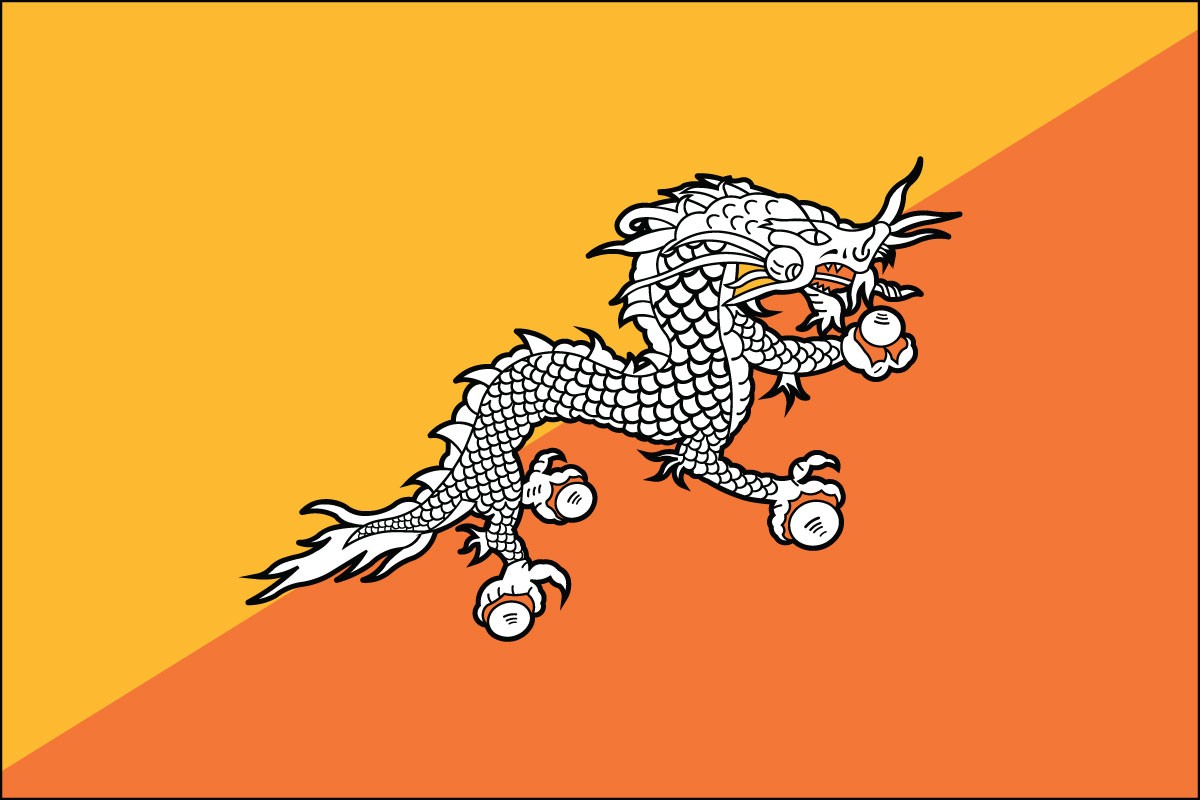 Bhutan 3ft x 5ft Indoor Polyester Country Flag