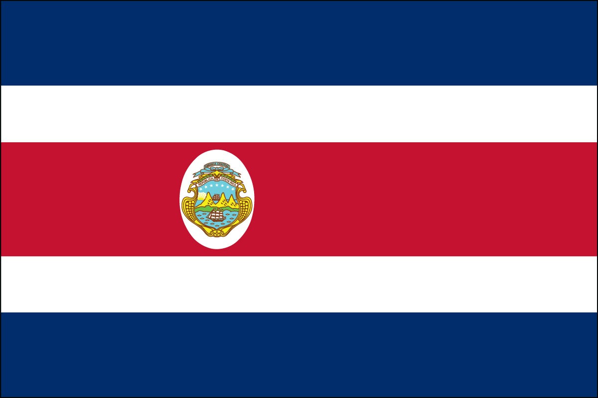 Costa Rica 3ft x 5ft Indoor Polyester Flag