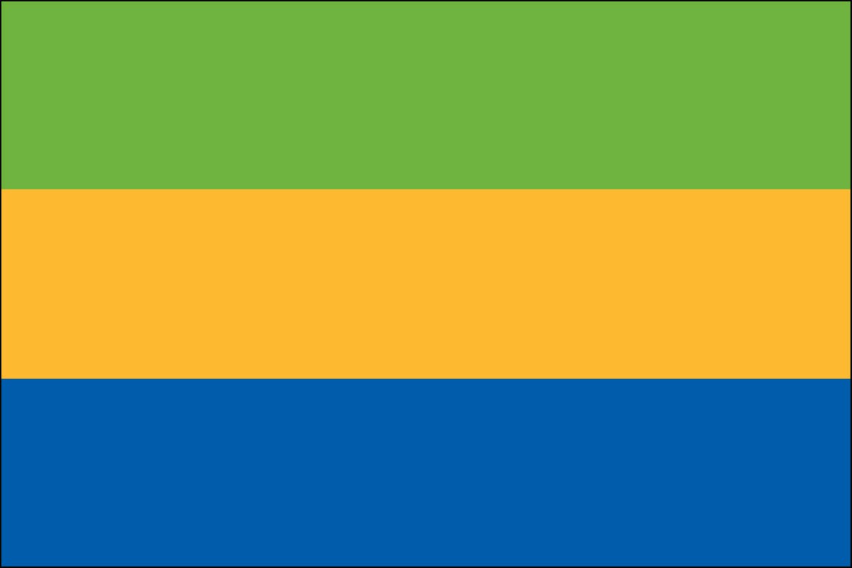 Gabon 3ft x 5ft Indoor Polyester Flag