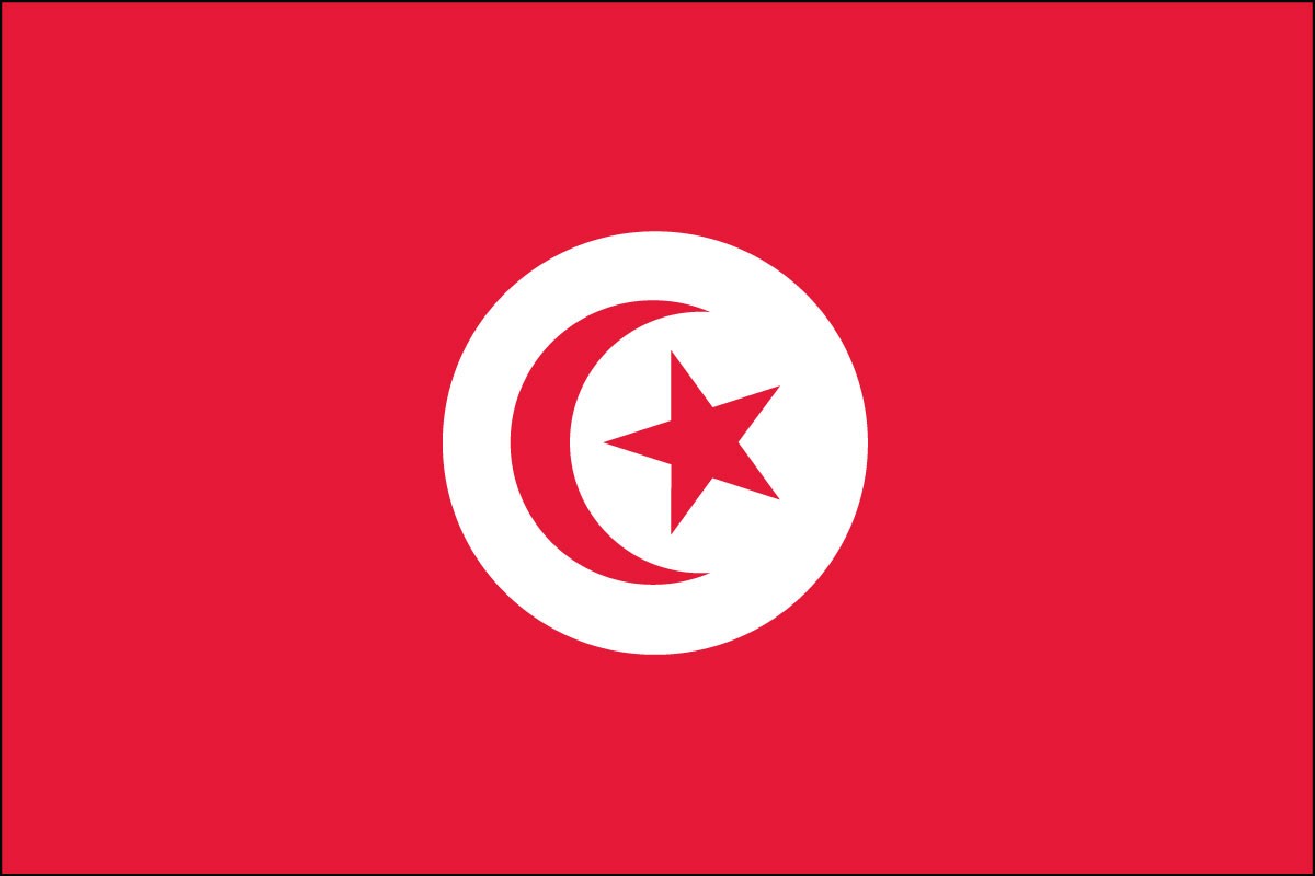 Tunisia 3ft x 5ft Indoor Polyester Flag