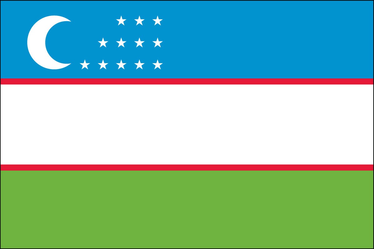 Uzbekistan 3ft x 5ft Indoor Polyester Flag