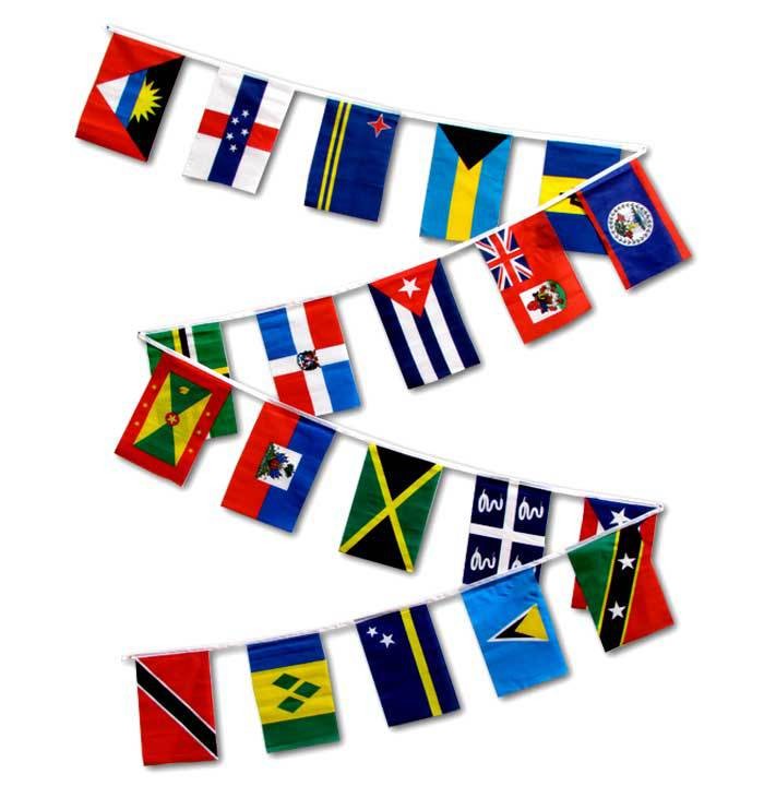 Shop Caribbean string flags for sale, great church, schools, or business flags