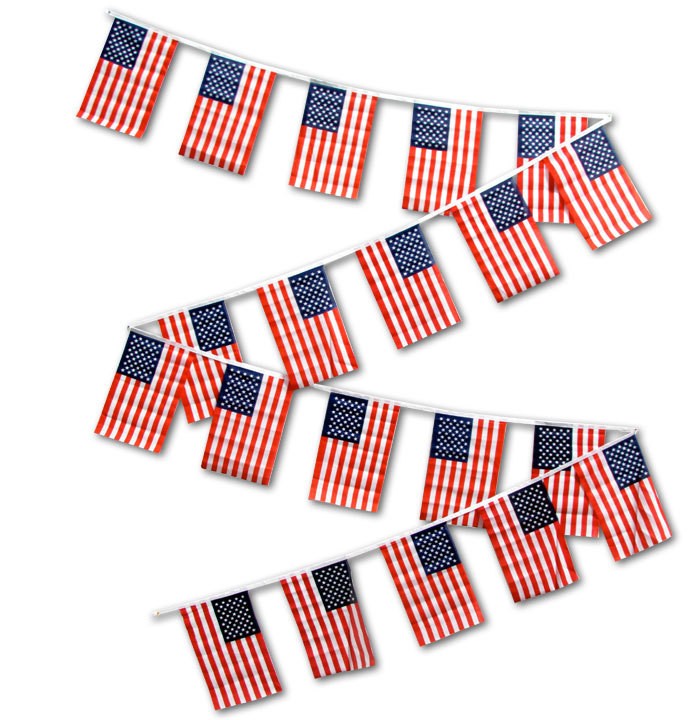 String Flag Set of 20 USA String Flags 30ft