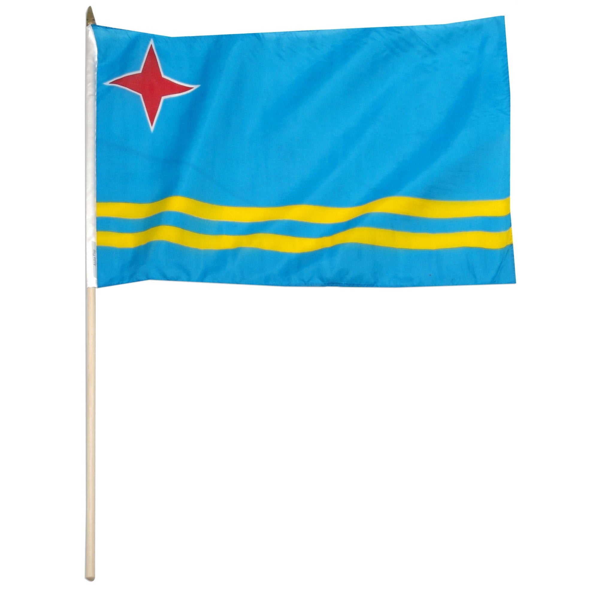 Aruba 12" x 18" Mounted Stick Flag