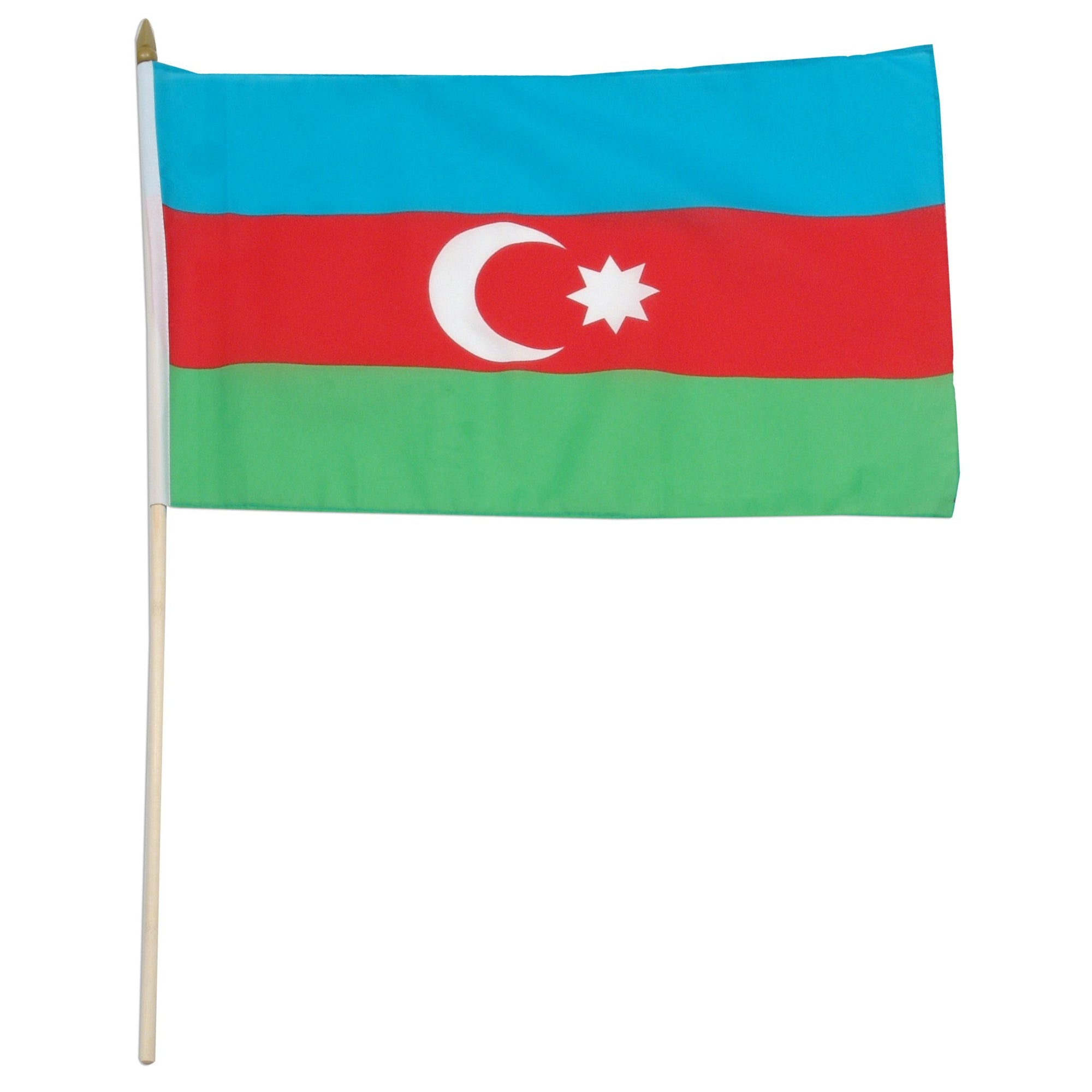 Azerbaijan 12" x 18" Mounted Stick Flag