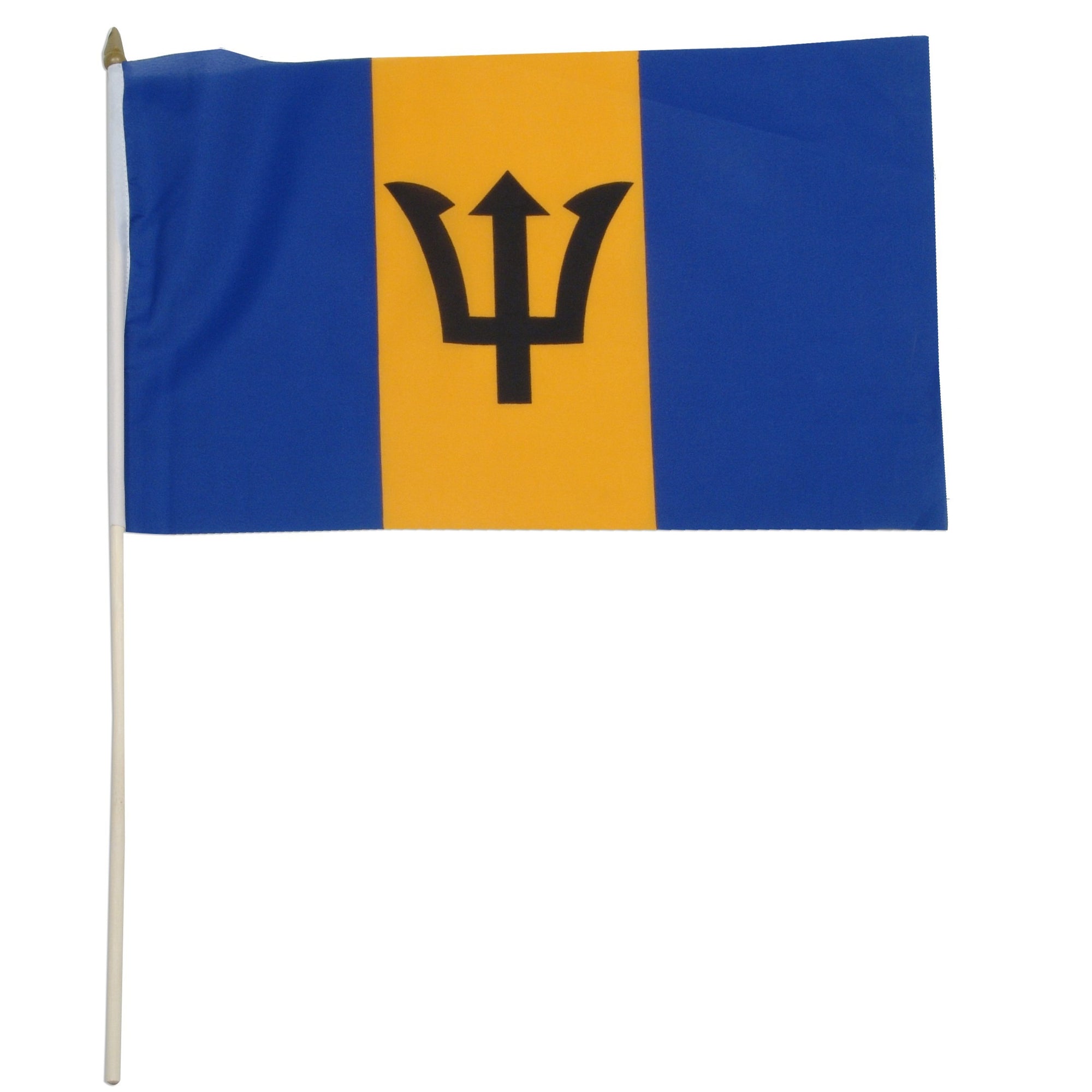 Barbados 12in x 18in Mounted Stick Flag