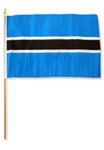 Botswana 12" x 18" Mounted Stick Country Flag