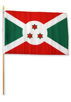 Burundi 12" x 18" Mounted Flag