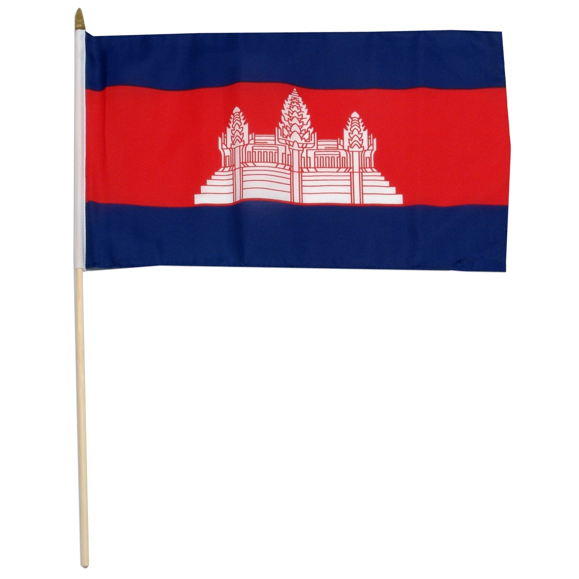 Cambodia 12" x 18" Mounted Flag