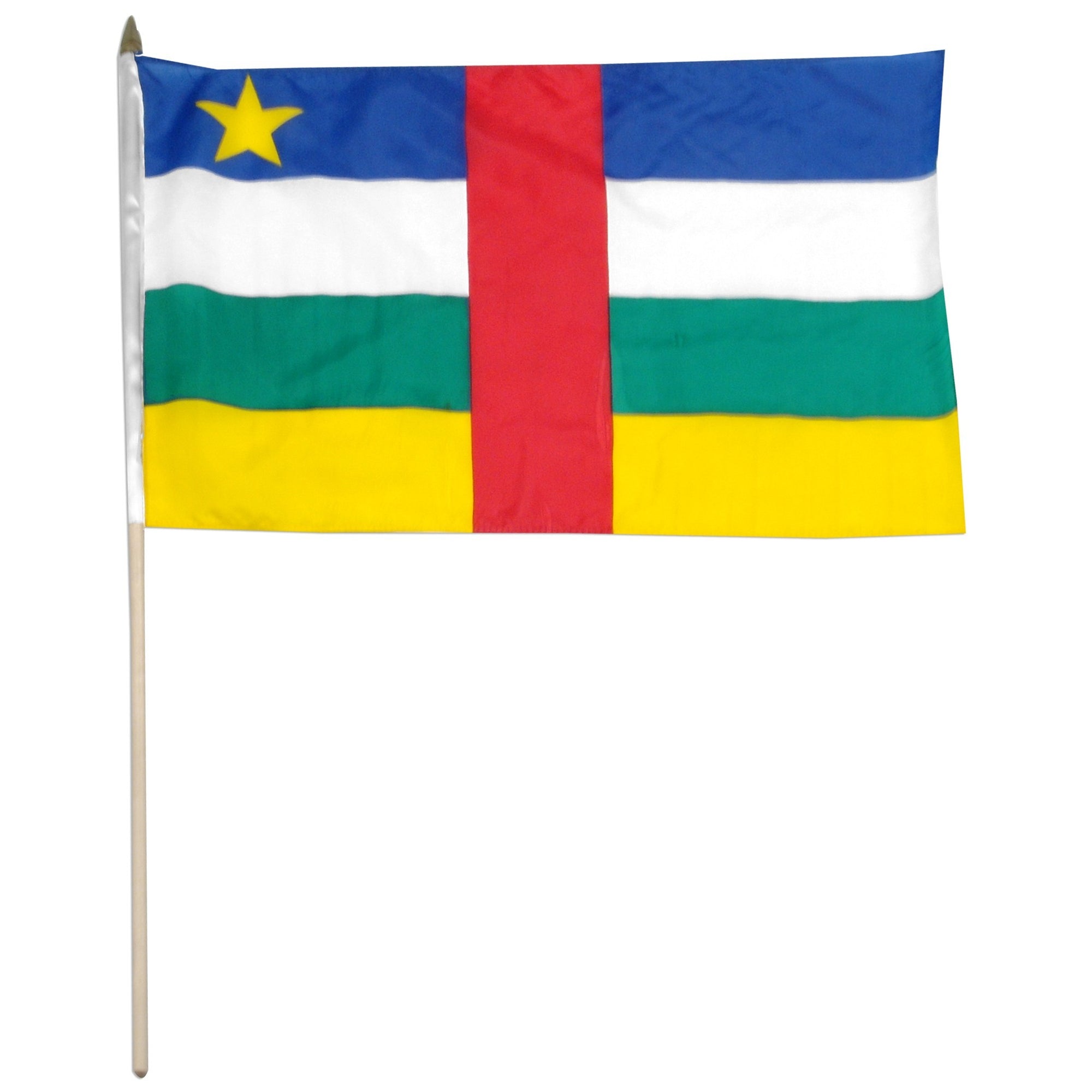 Central African Rep 12in x 18in Mounted Flag