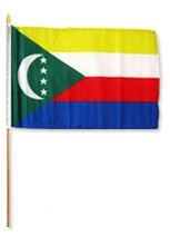 Comoros 12" x 18" Mounted Flag