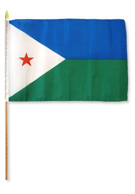 Djibouti 12in x 18in Mounted Flag