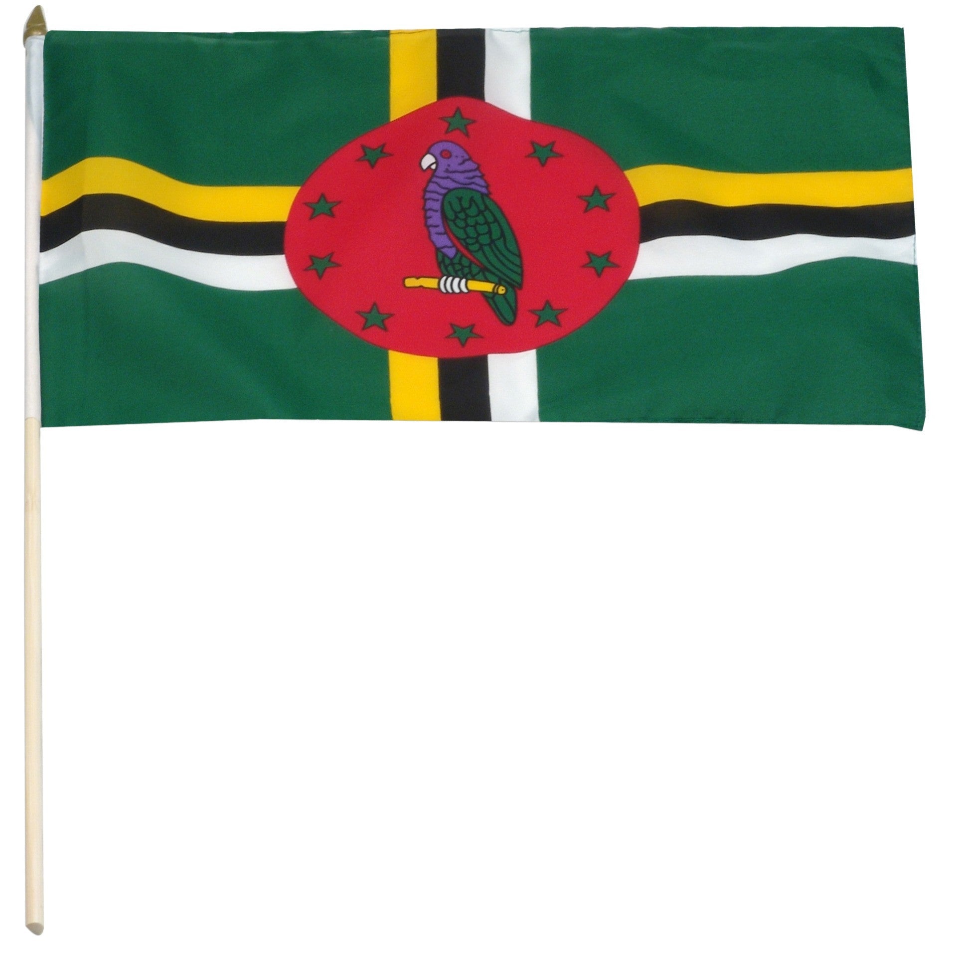 Dominica 12" x 18" Mounted Flag