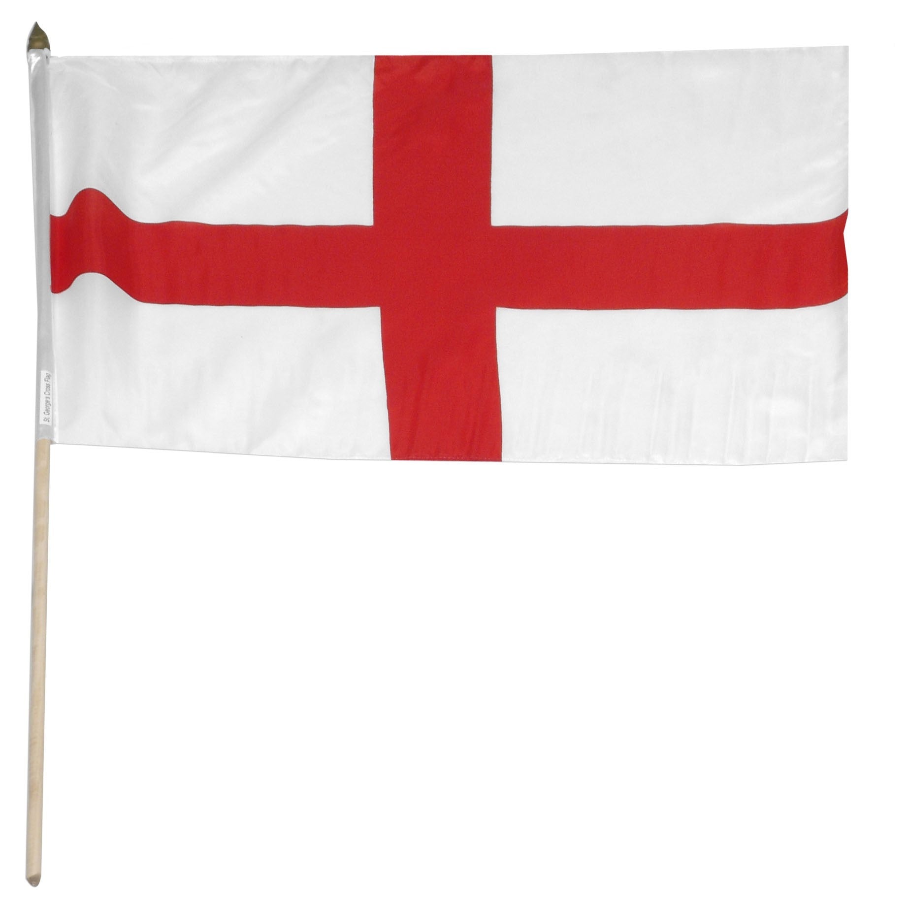 Bandera de palo montada con cruz de San Jorge de Inglaterra, 12.0 x 18.0 in