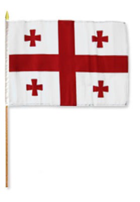 Georgia Republic 12in x 18in Mounted Flag